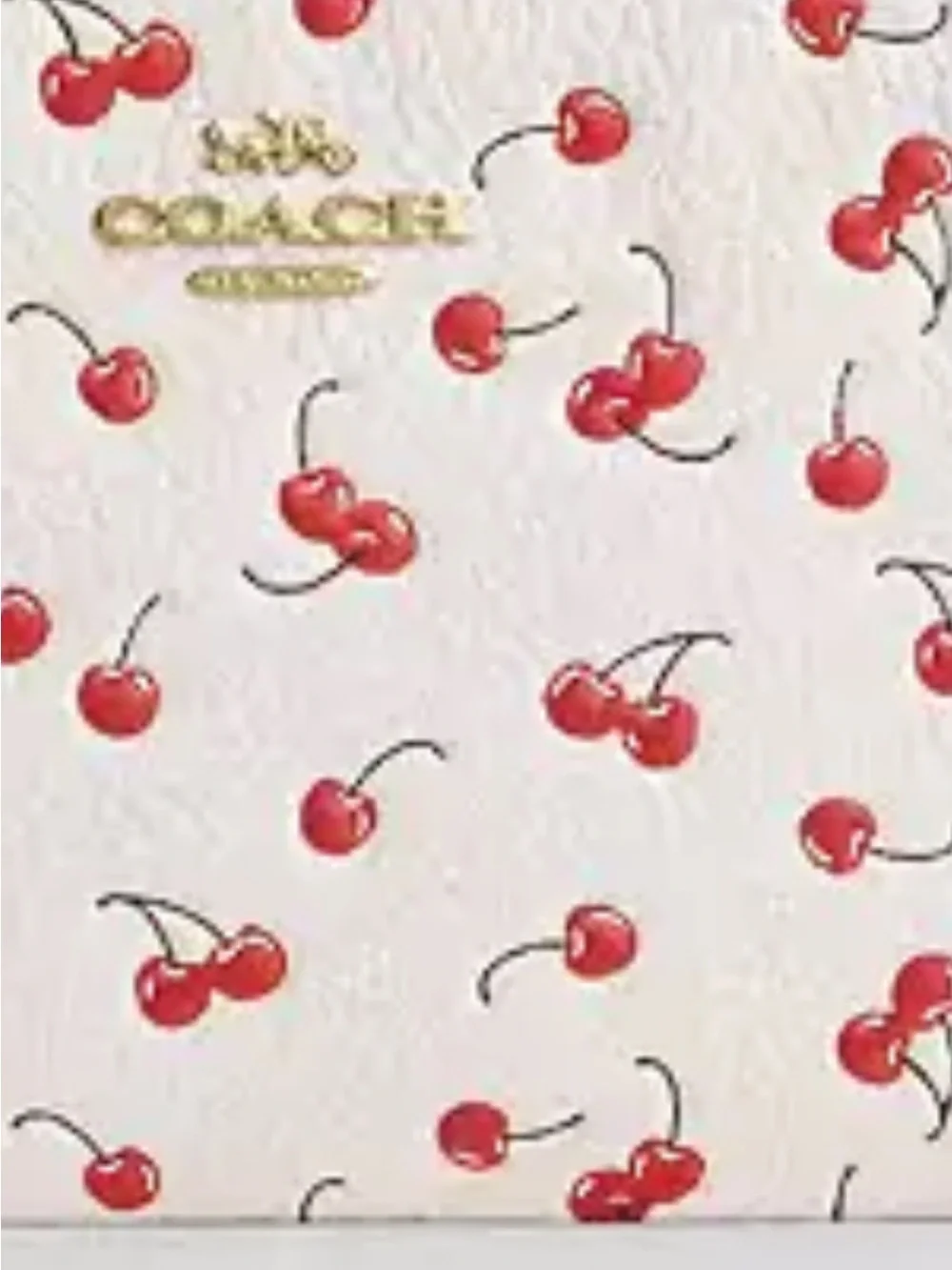 Cherry Print Women’s wristlet  Bag - White & Red